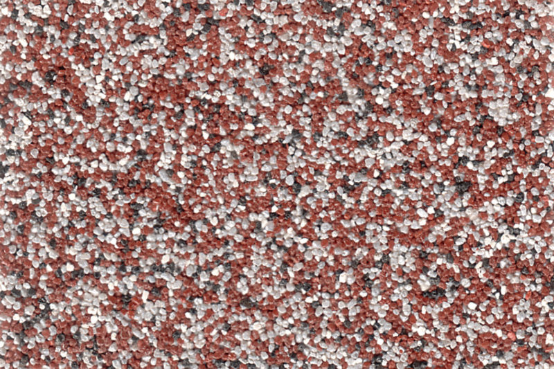 Coloritquarz als Bodenbelag oder Einstreuung in der Farbe rot-weiß-schwarz
